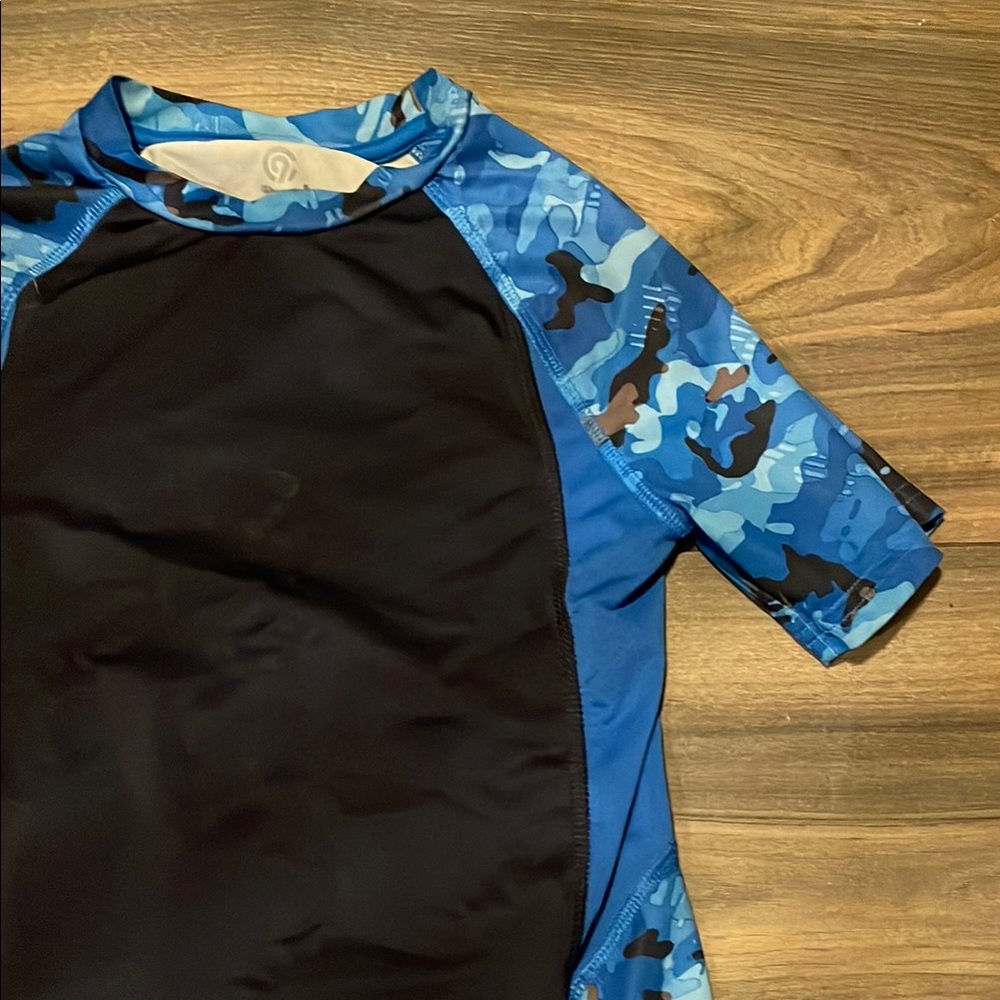 Champion Blue and Black Short Sleeve Tee